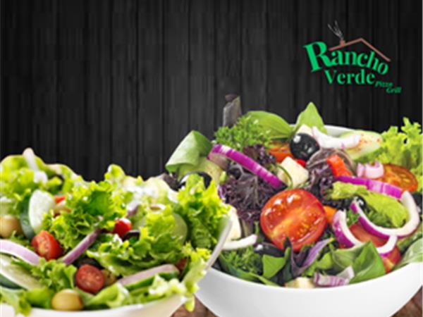 Alface, rúcula, tomate e cebola